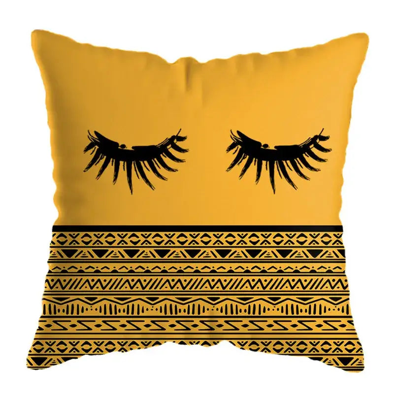 Yellow Geometric Pillowcase