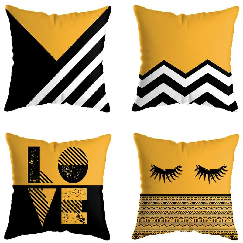 Yellow Geometric Pillowcase