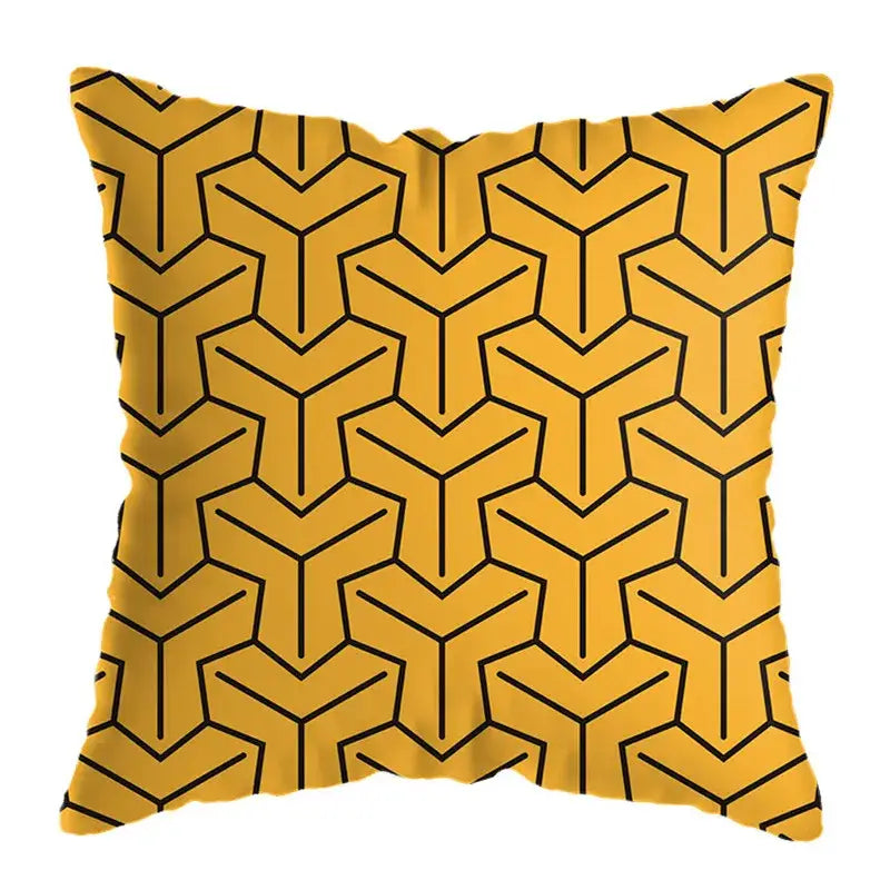 Yellow Geometric Pillowcase
