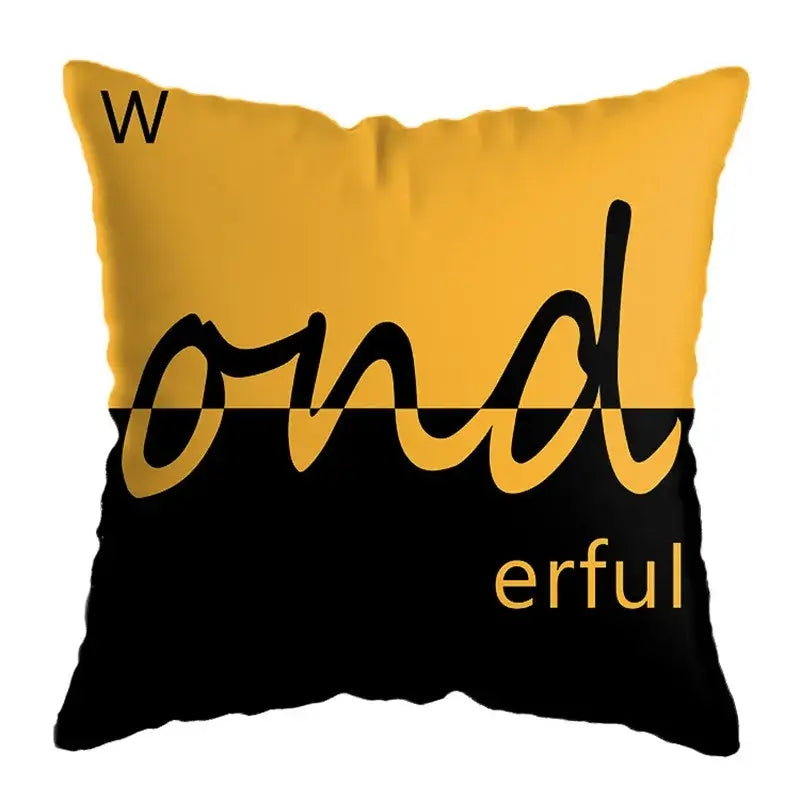 Yellow Geometric Pillowcase