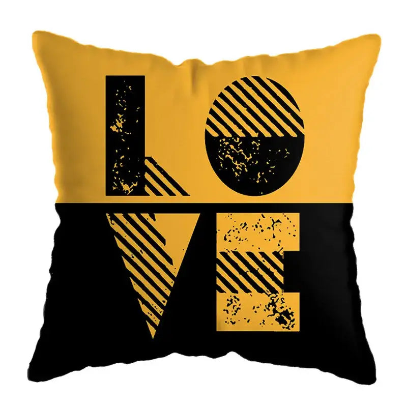 Yellow Geometric Pillowcase