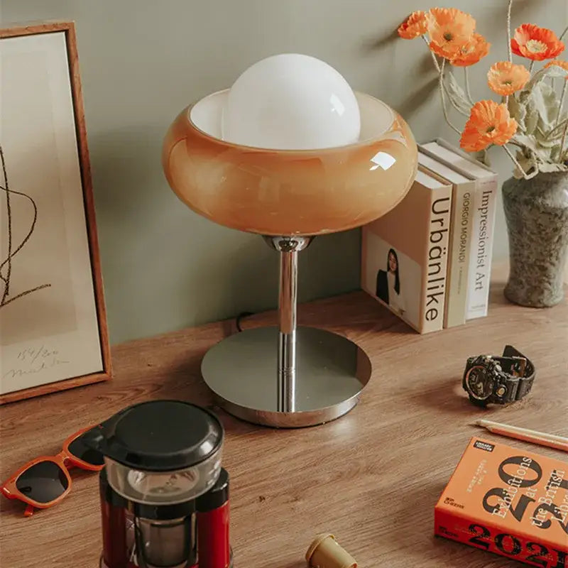 Yellow Chrome Desk Lamp