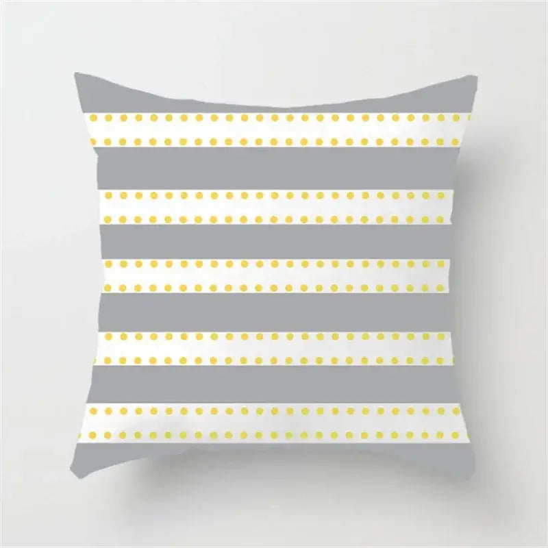 Yellow Gray Stripe Pillowcase