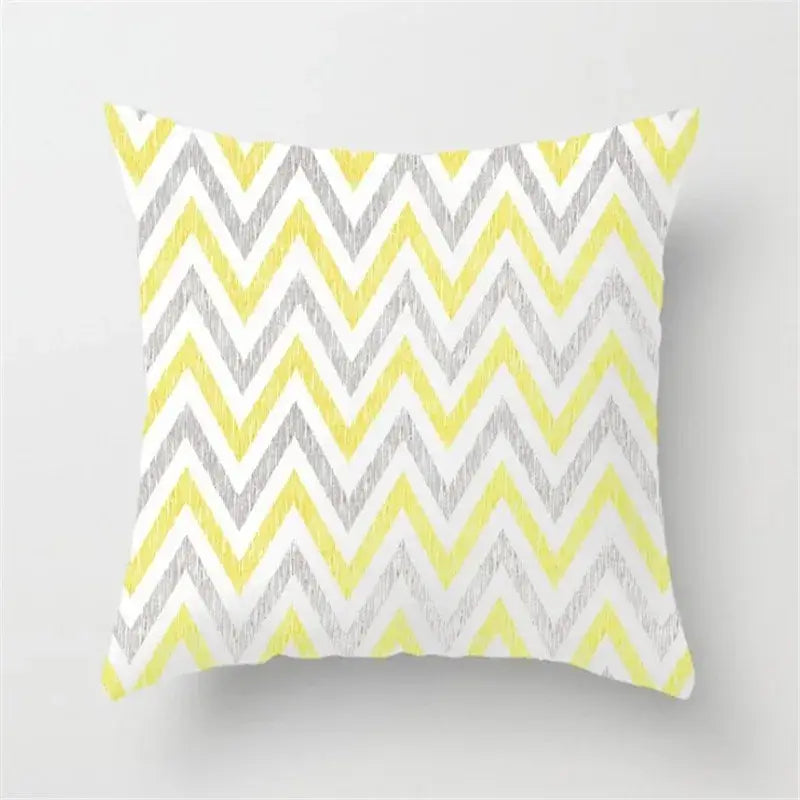 Yellow Gray Stripe Pillowcase