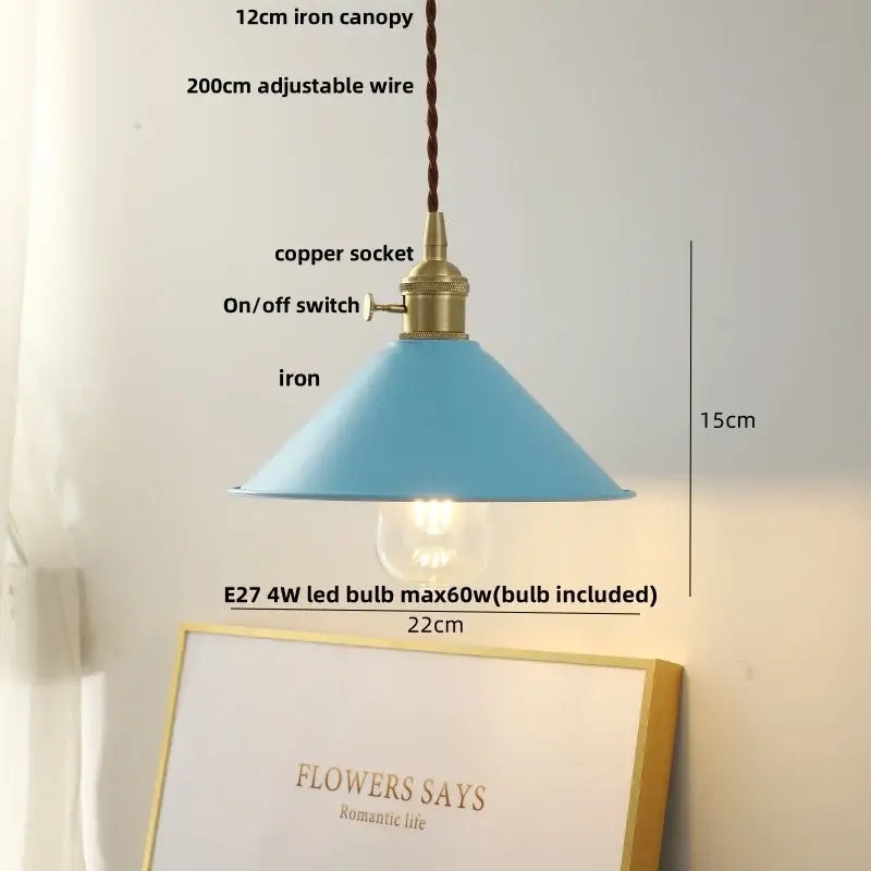 Yellow Conical Pendant Light
