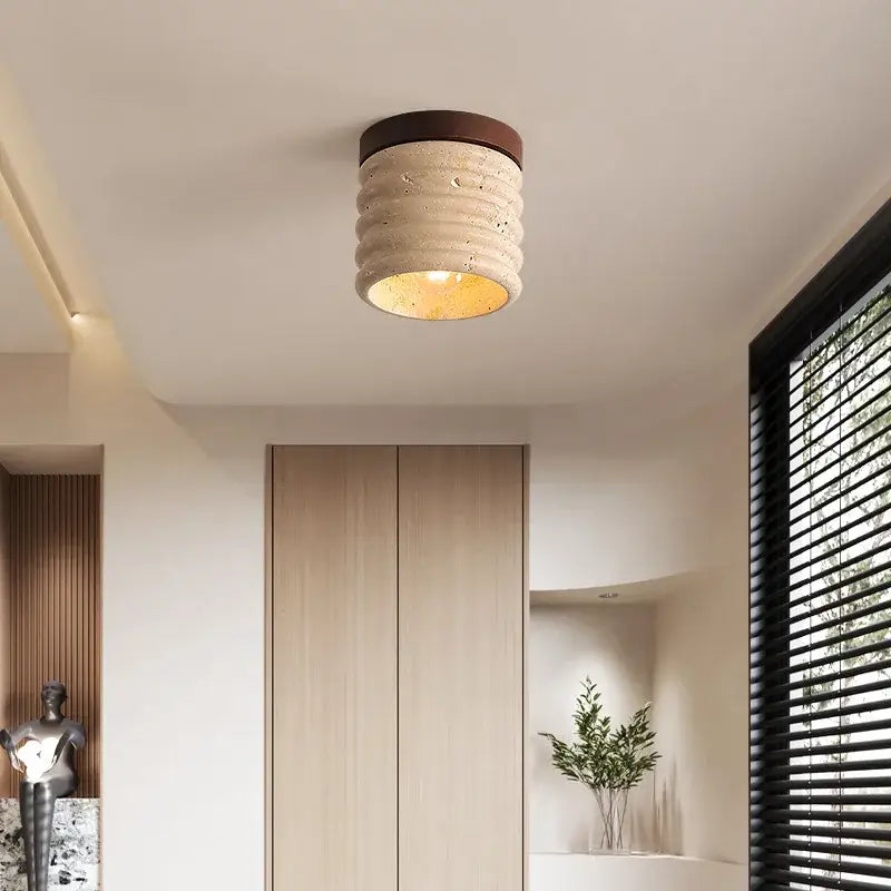 Yellow Travertine LED Ceiling Light