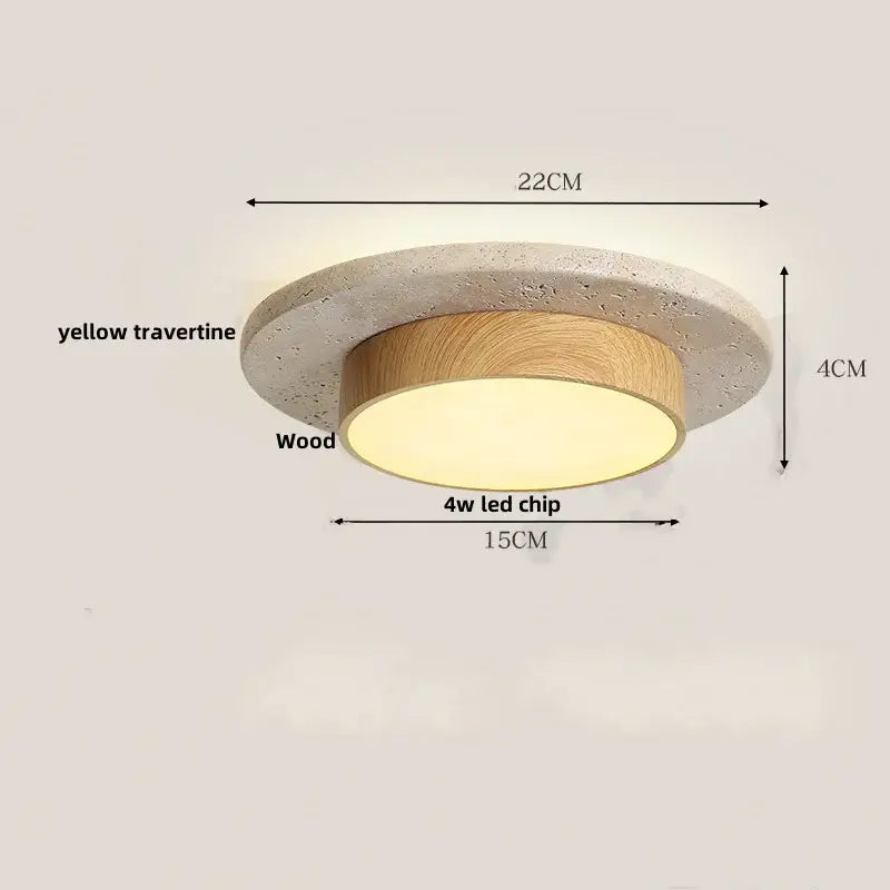 Yellow Travertine LED Ceiling Light