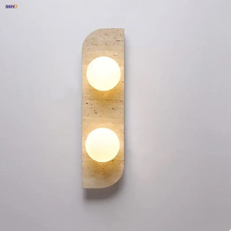 Yellow Travertine Wall Lamp Premium Stone