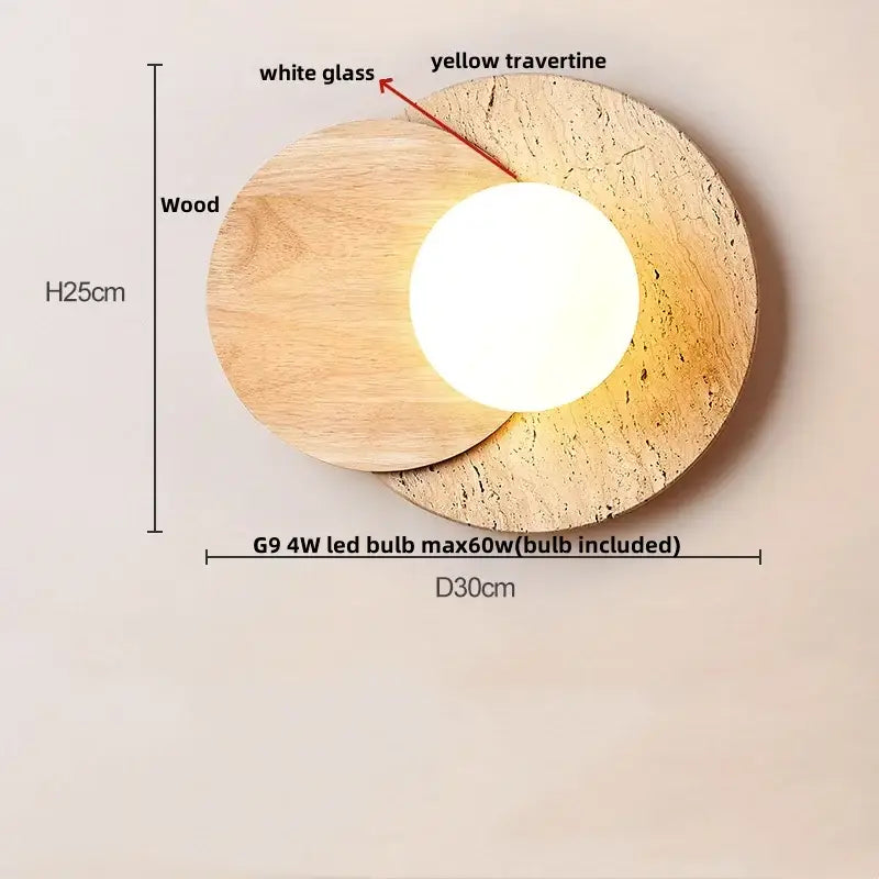 Yellow Travertine Square Sconce