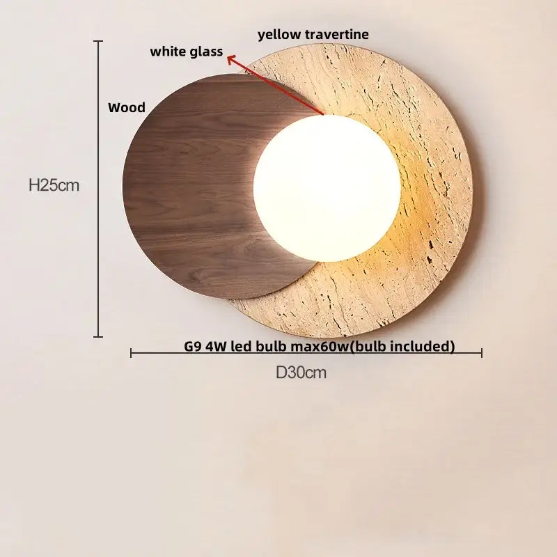 Yellow Travertine Square Sconce