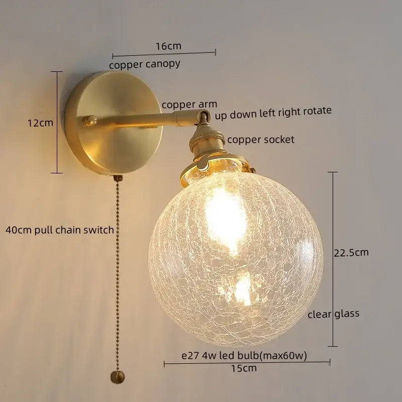 Green Glass Wall Lamp