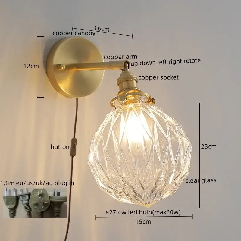 Green Glass Wall Lamp