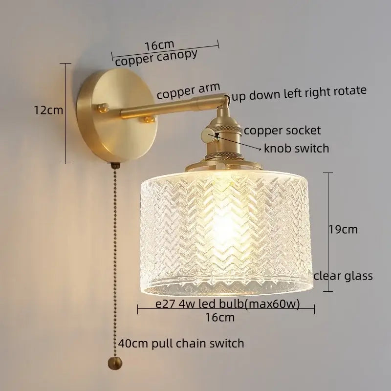 Green Glass Wall Lamp
