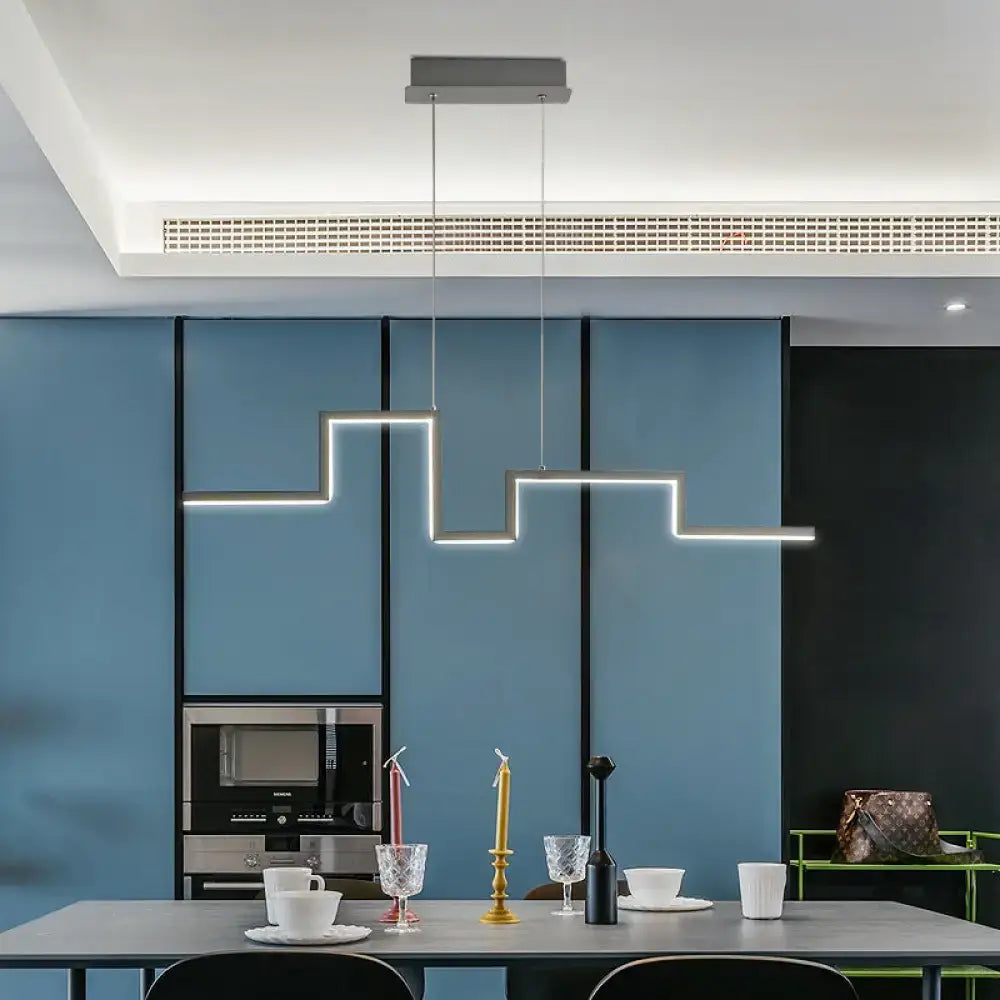 Linear Metal Hanging Light