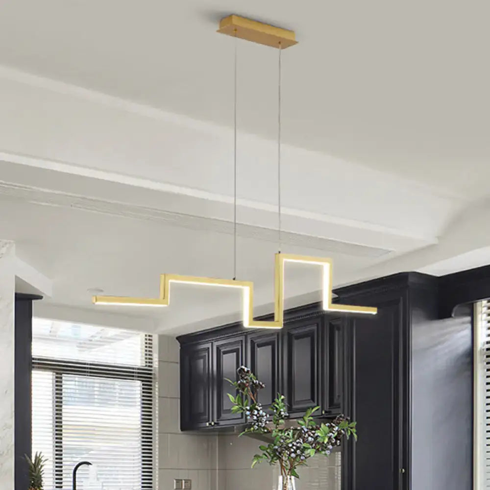 Linear Metal Hanging Light