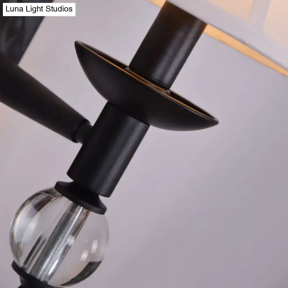 Black White Bell Sconce Adjustable Fabric Shade