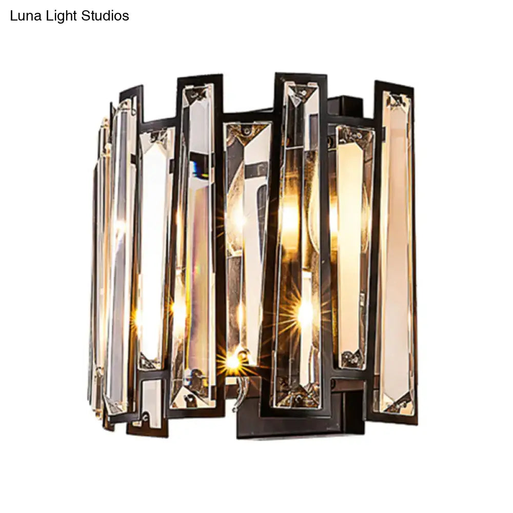 Black Crystal Wall Lamp Two-Light Corridor