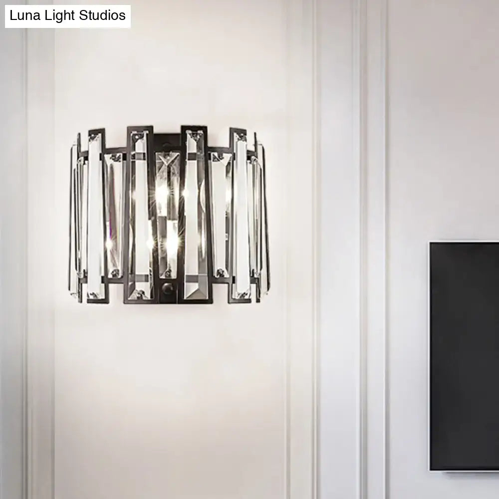Black Crystal Wall Lamp Two-Light Corridor