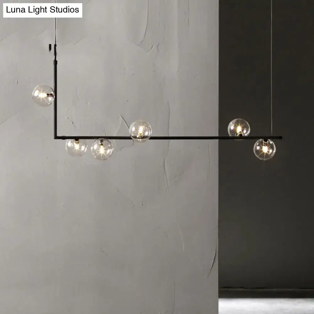 Black Glass Globe Chandelier