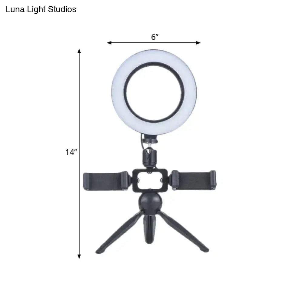 Black LED Phone Mount Ring Wall Light