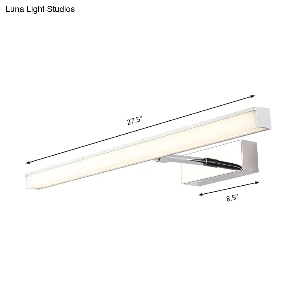 Silver Linear Vanity Sconce Dual-Voltage