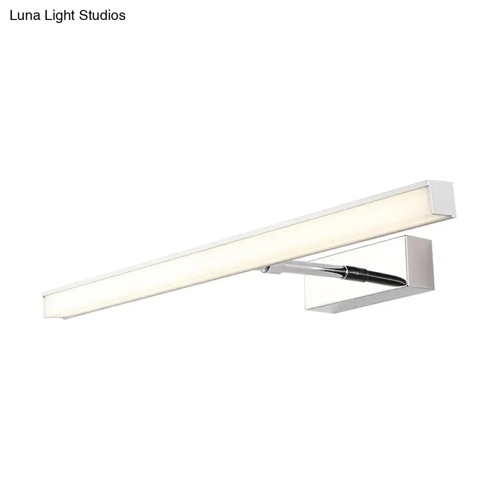 Silver Linear Vanity Sconce Dual-Voltage