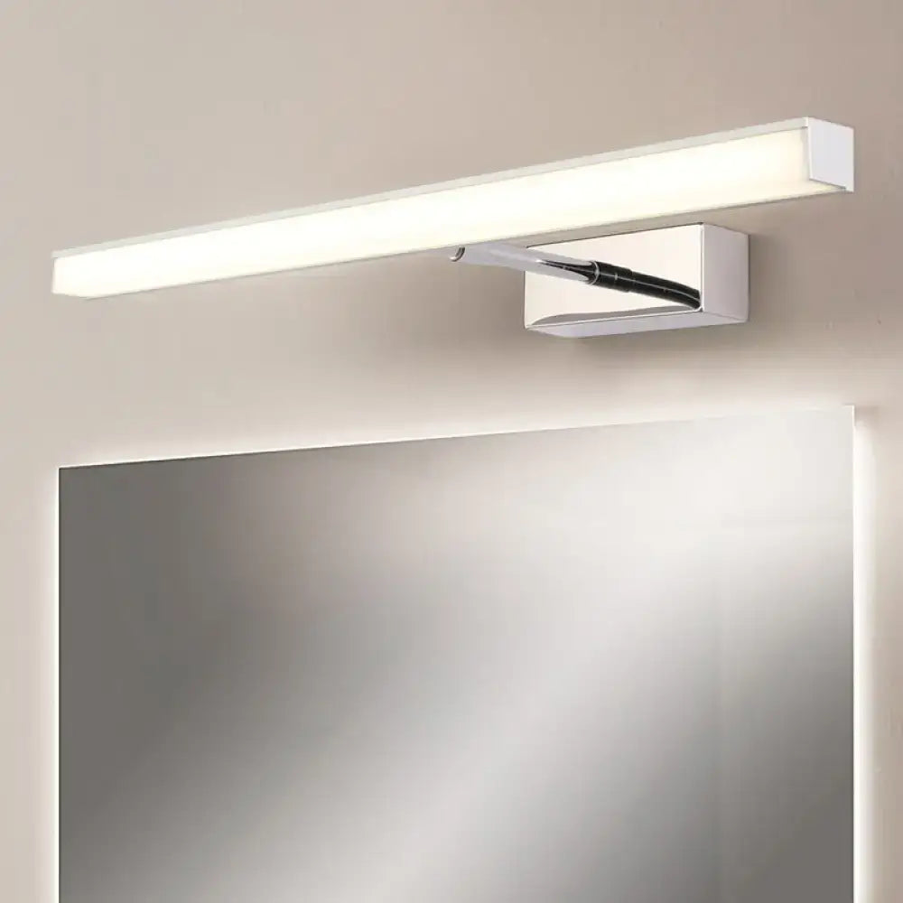 Silver Linear Vanity Sconce Dual-Voltage