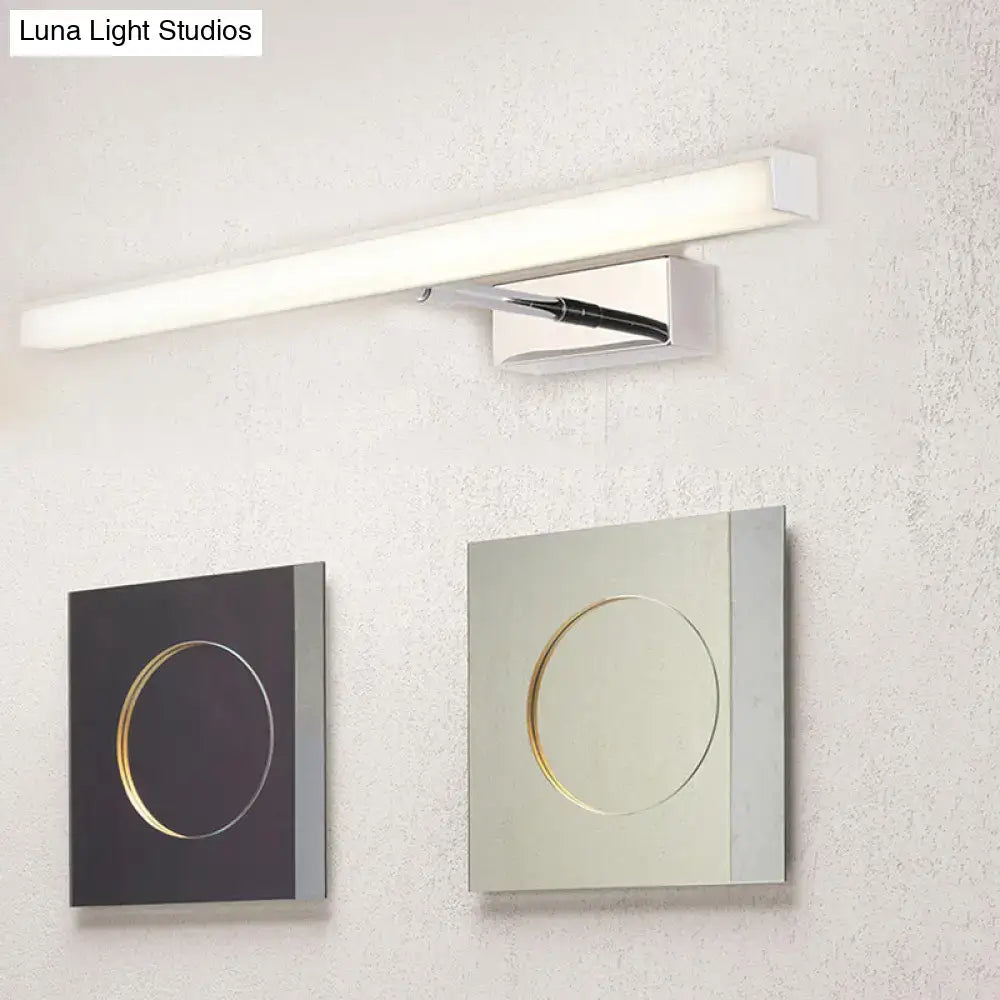 Silver Linear Vanity Sconce Dual-Voltage