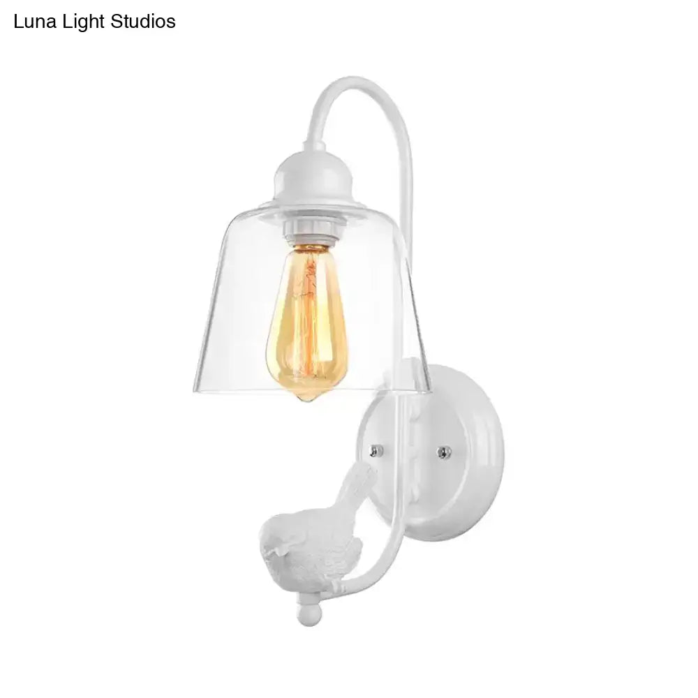 White Bird Cone Wall Lamp