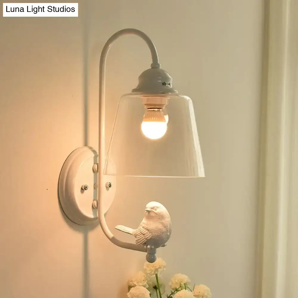White Bird Cone Wall Lamp