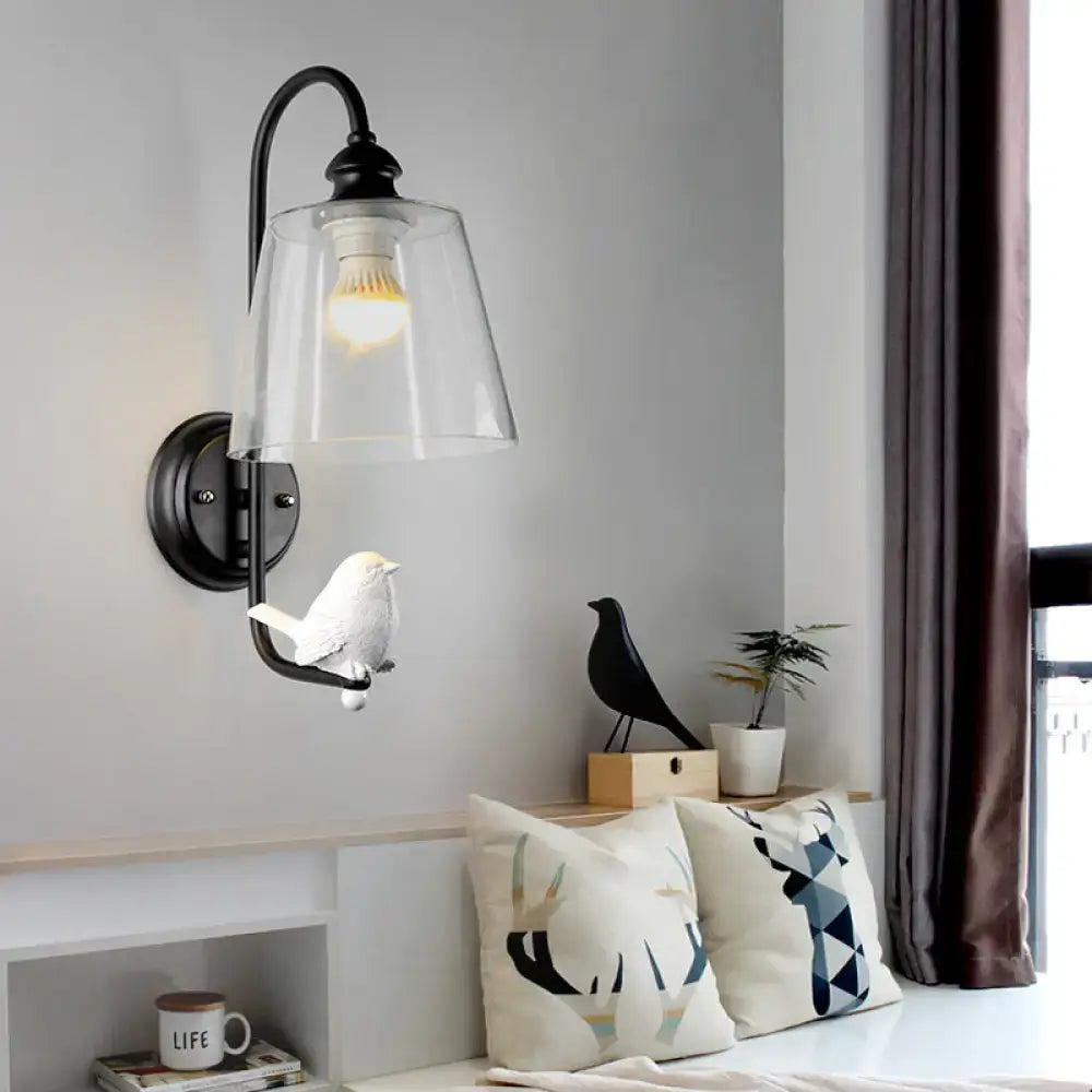 White Bird Cone Wall Lamp