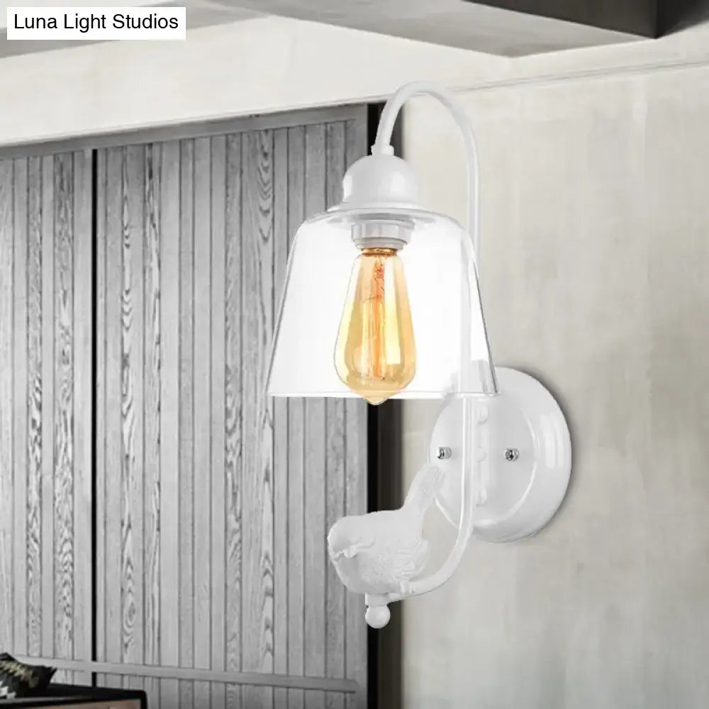 White Bird Cone Wall Lamp