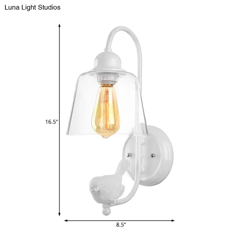 White Bird Cone Wall Lamp