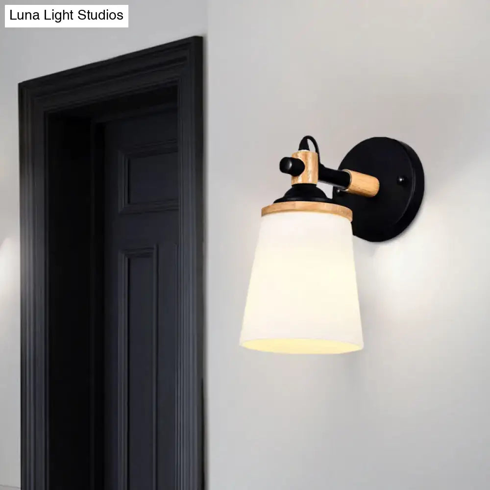 Black Wood Wall Sconce