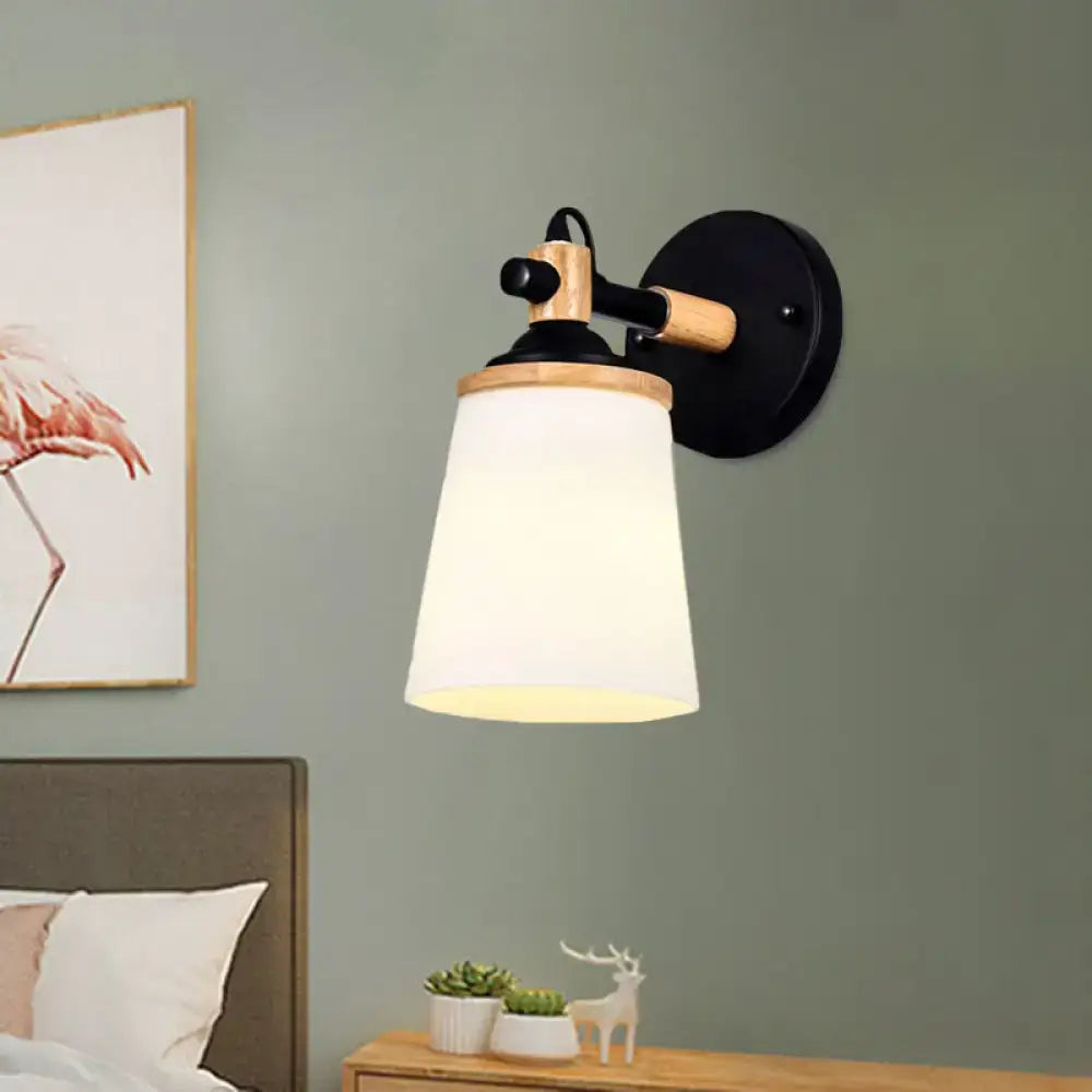Black Wood Wall Sconce