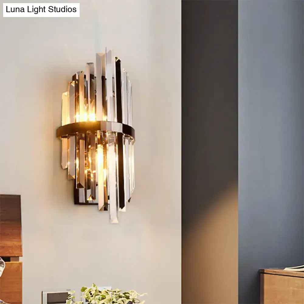 Brass Crystal Prism Sconce