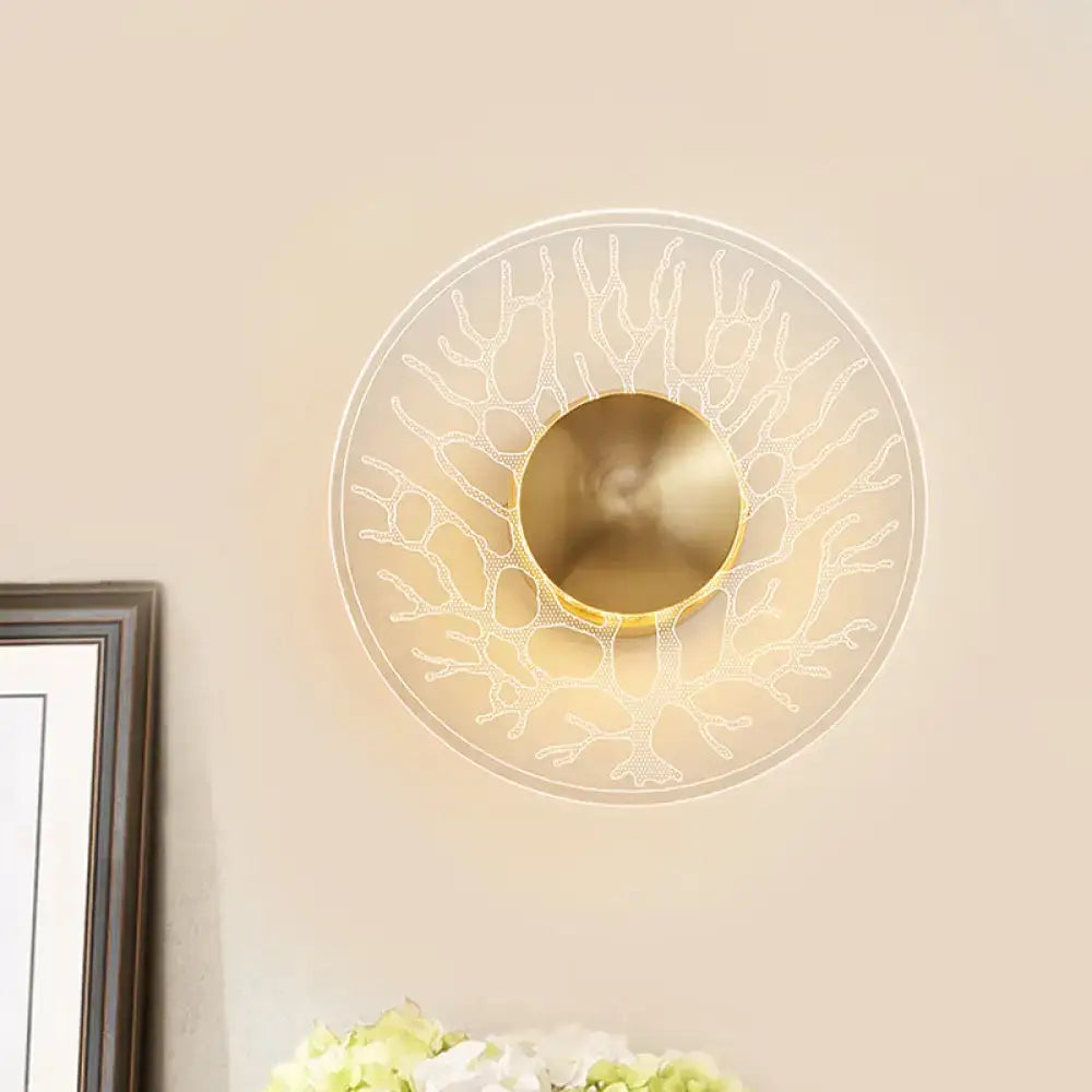 Brass Clear Glass LED Wall Fixture