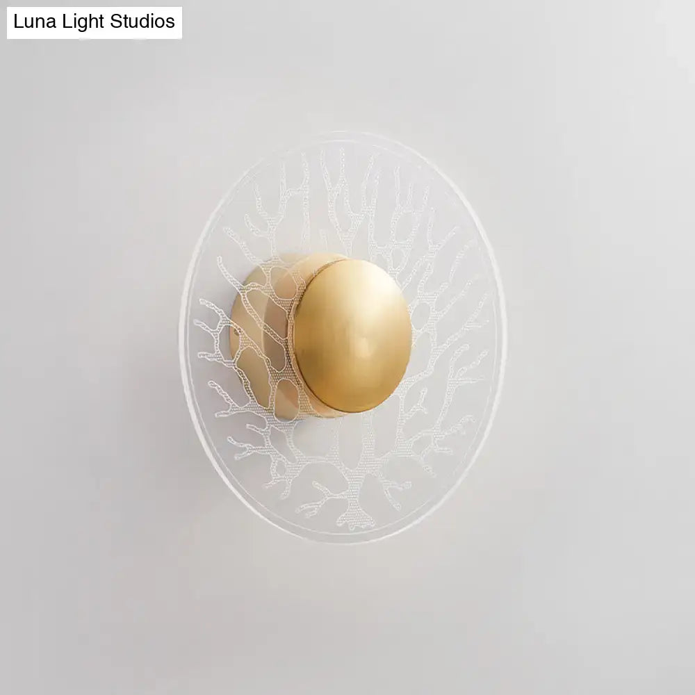 Brass Clear Glass LED Wall Fixture