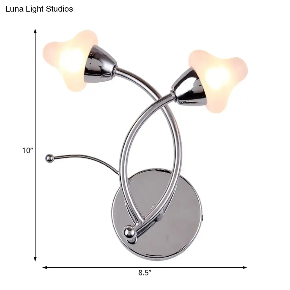 Chrome Glass Dual-Light Office Wall Lamp