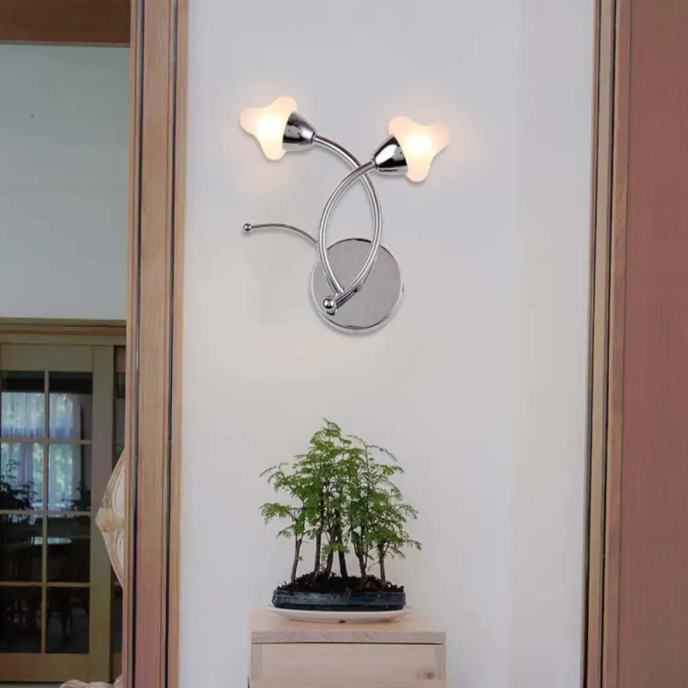 Chrome Glass Dual-Light Office Wall Lamp