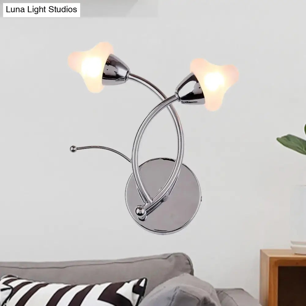 Chrome Glass Dual-Light Office Wall Lamp