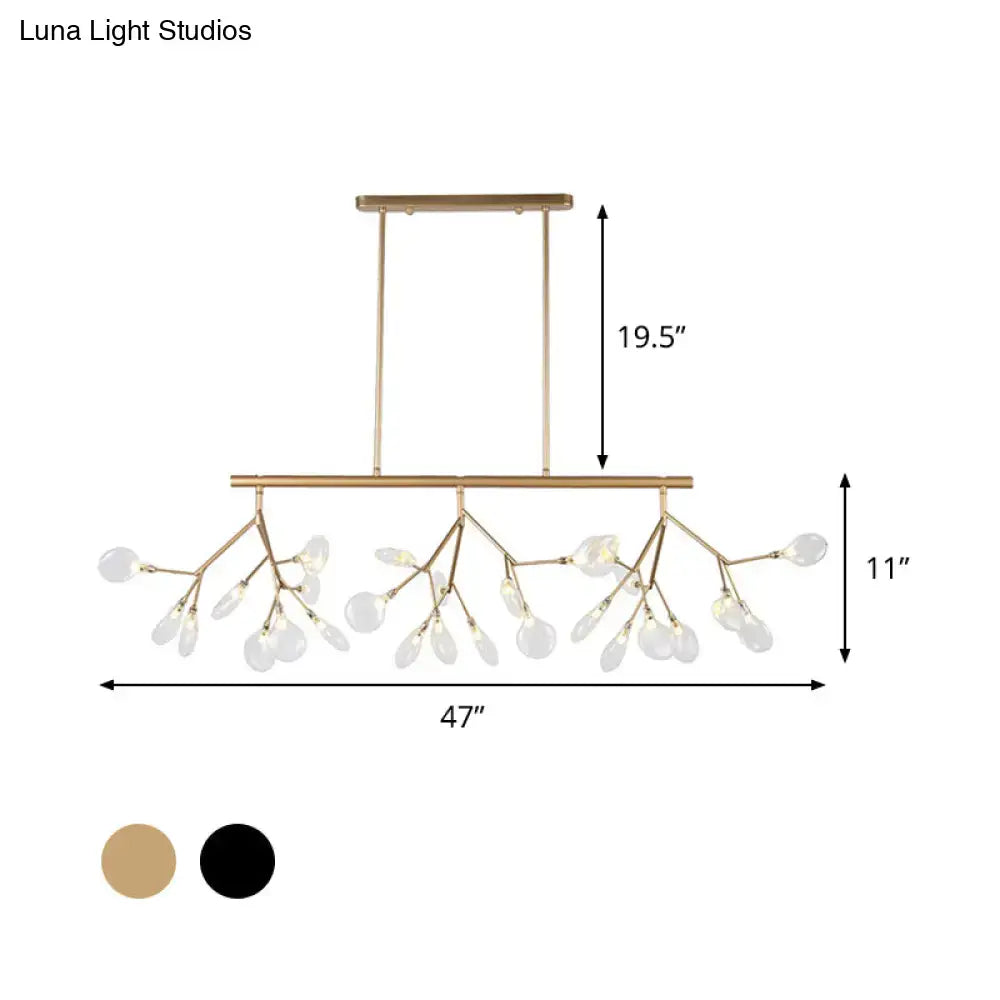 Black Gold Firefly Glass Chandelier