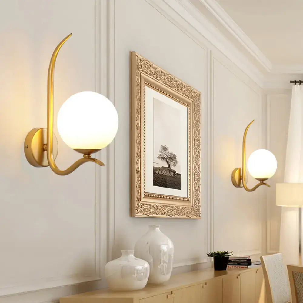 White Gold Glass Sconce
