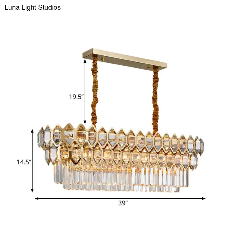 Gold Crystal Quatrefoil Pendant Chandelier