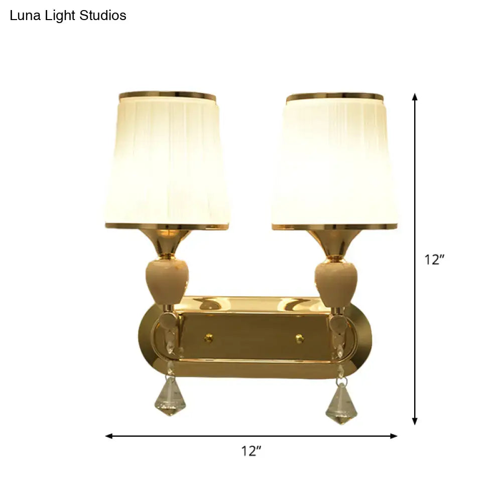Gold Crystal Pleated Sconce