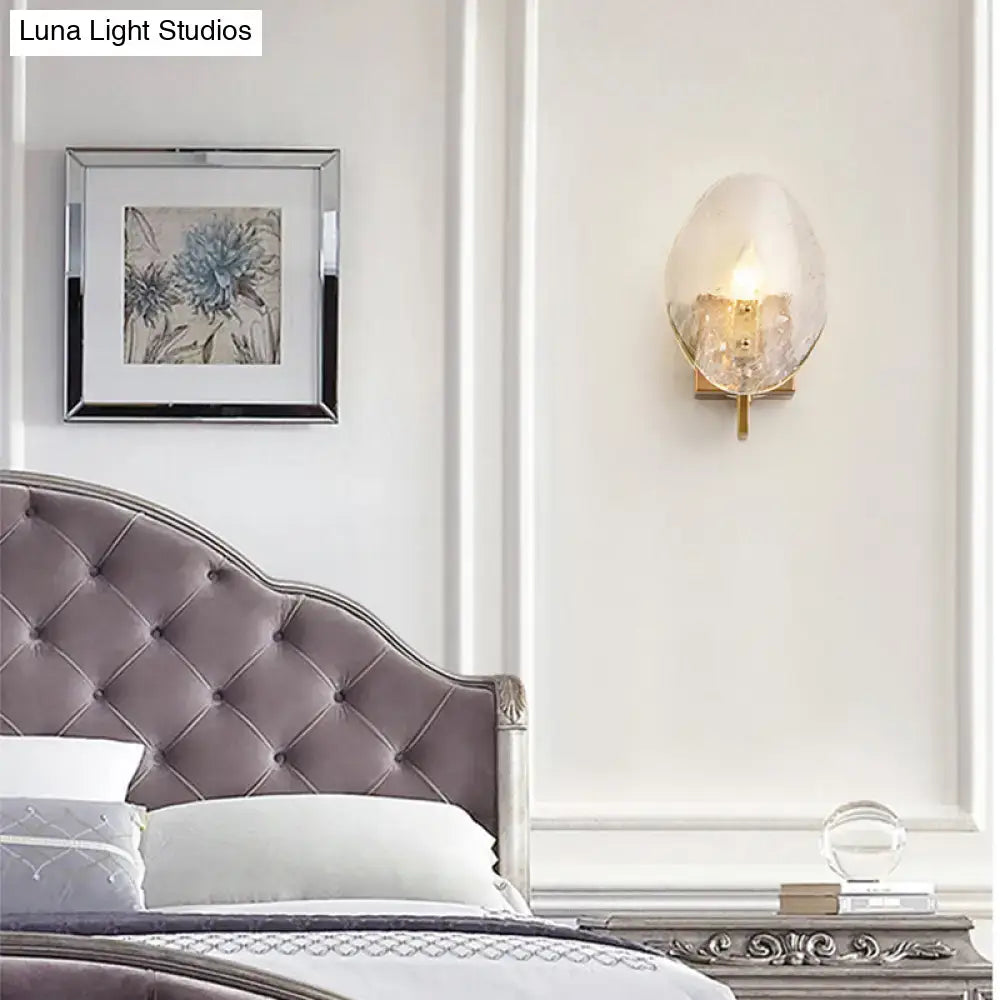 Gold Glass Shield Wall Sconce Industrial