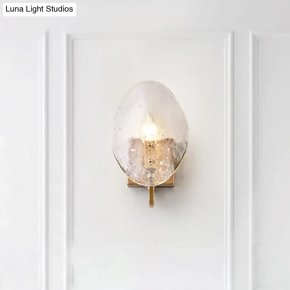 Gold Glass Shield Wall Sconce Industrial