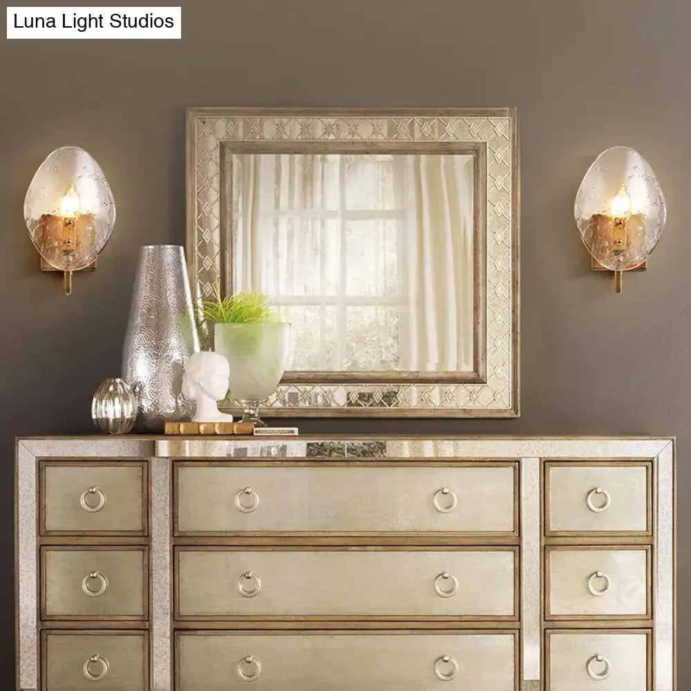 Gold Glass Shield Wall Sconce Industrial