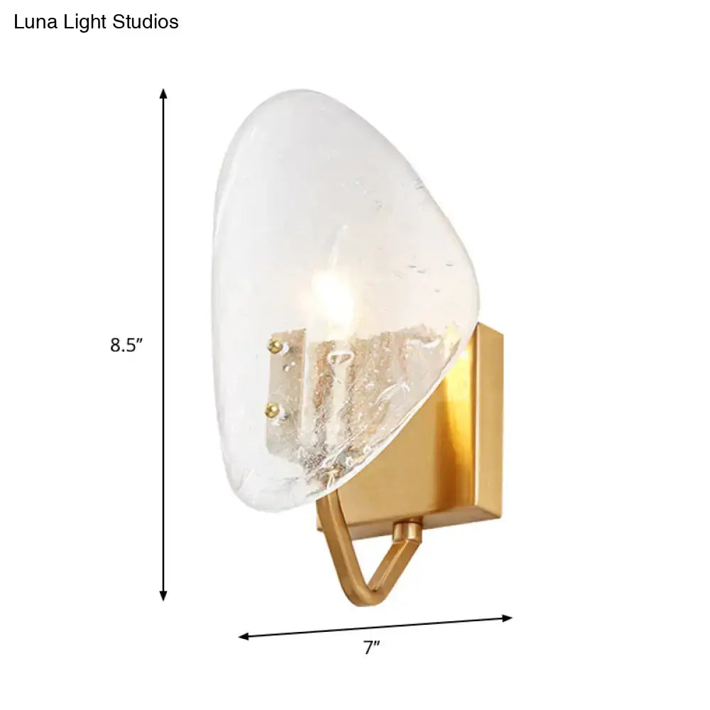 Gold Glass Shield Wall Sconce Industrial