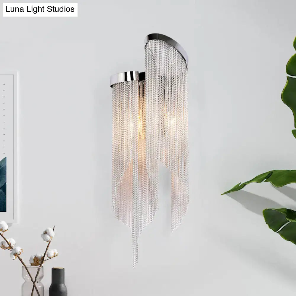 Aluminum Tassel Wall Sconce Two-Light Gold Silver